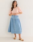 Whistle Panelled Denim Skirt, Light Blue Wash product photo View 03 S