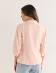 Whistle Ruched Sleeve Jacket, Peach product photo View 02 S