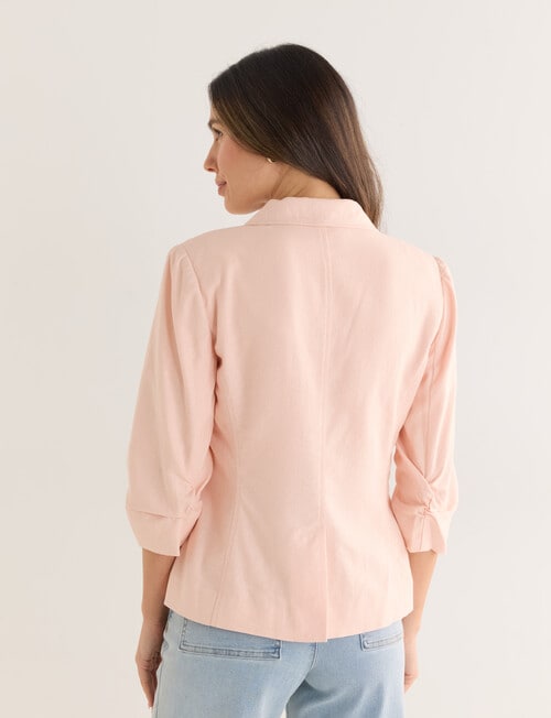 Whistle Ruched Sleeve Jacket, Peach product photo View 02 L