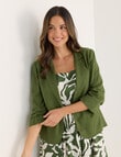 Whistle Ruched Sleeve Jacket, Green product photo