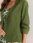 Whistle Ruched Sleeve Jacket, Green product photo View 04 S