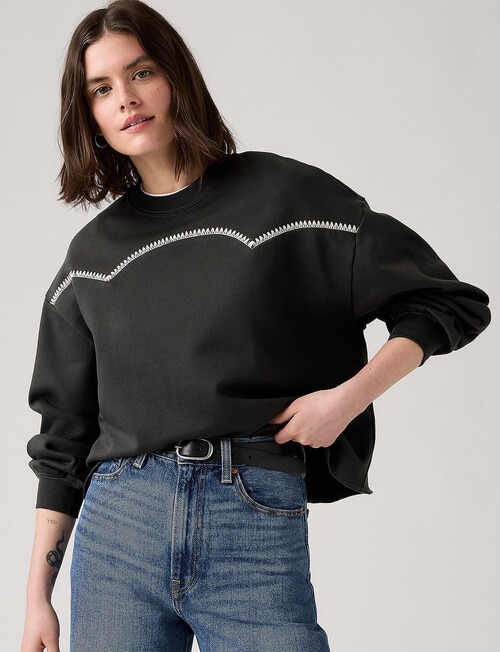 Levis Leo Novelty Triples Blanket Stitch Crew Sweatshirt, Pirate Black product photo View 03 L
