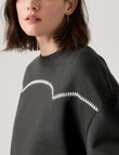 Levis Leo Novelty Triples Blanket Stitch Crew Sweatshirt, Pirate Black product photo View 04 S