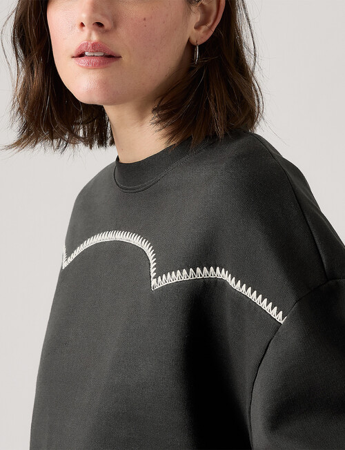 Levis Leo Novelty Triples Blanket Stitch Crew Sweatshirt, Pirate Black product photo View 04 L