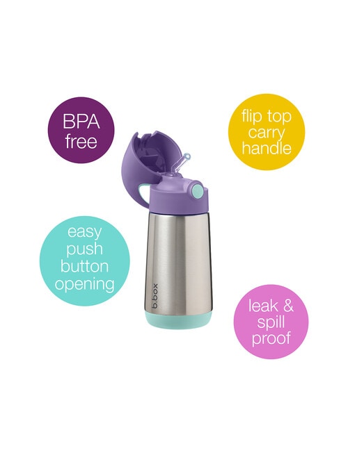 B.BOX Insulated Drink Bottle, Lilac Pop, 350ml product photo View 03 L