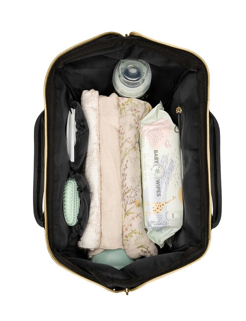 Kikkaboo Siena Nappy Bag, Black & Gold product photo View 09 L