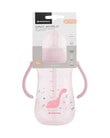 Kikkaboo PP Cup with Silicone Straw, 300ml, Dino World Pink product photo
