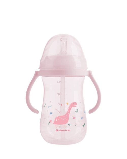 Kikkaboo PP Cup with Silicone Straw, 300ml, Dino World Pink product photo View 02 L