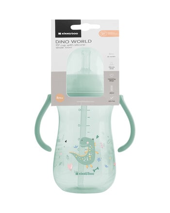 Kikkaboo PP Cup with Silicone Straw 300ml, Dino World Mint product photo