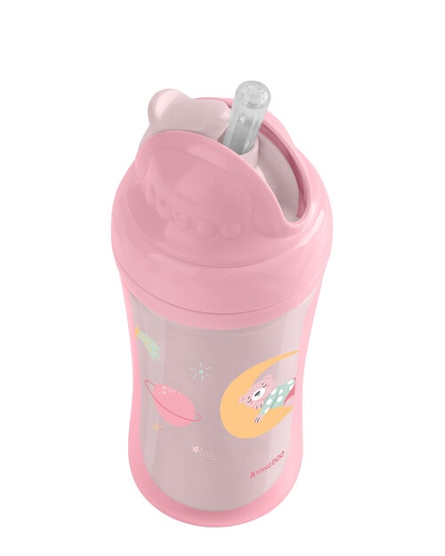 Kikkaboo PP Cup with Silicone Straw, 220ml, Moony Me Pink product photo View 04 L