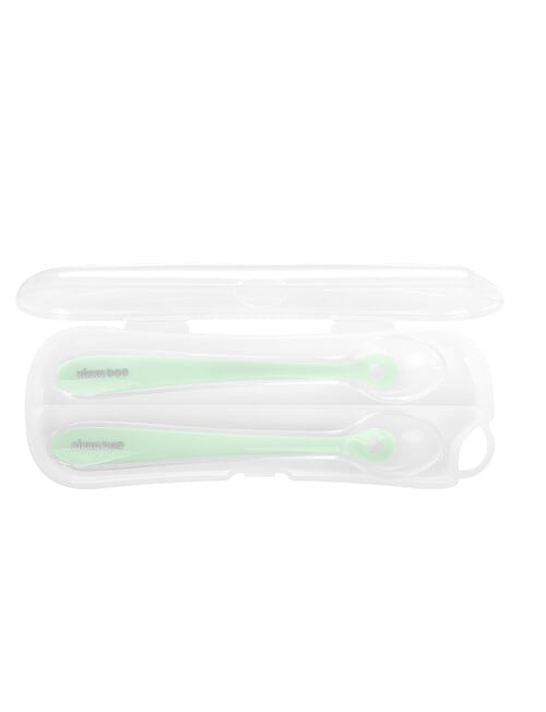 Kikkaboo Silicone Spoons & Case, 2-Pack, Mint product photo