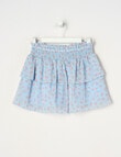 Mac & Ellie Party Collection Floral Chiffon Tiered Skirt, Blue product photo