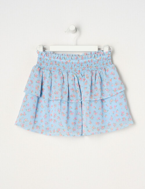 Mac & Ellie Party Collection Floral Chiffon Tiered Skirt, Blue product photo