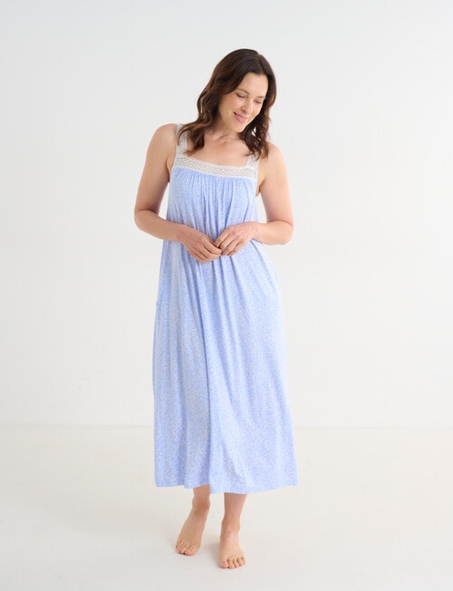 Ruby & Bloom Shelf Bra Nightie, Blue Print, 10-26 product photo View 03 L