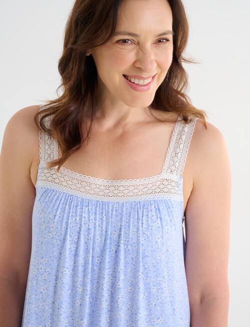 Ruby & Bloom Shelf Bra Nightie, Blue Print, 10-26 product photo View 04 L
