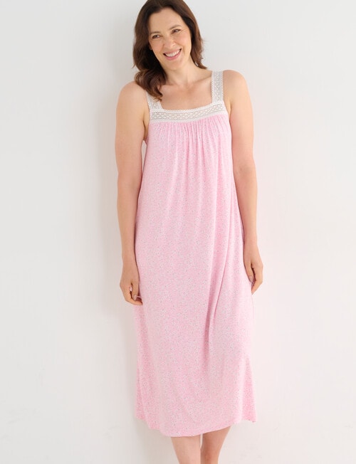 Ruby & Bloom Shelf Bra Nightie, Pink Print, 10-26 product photo View 03 L