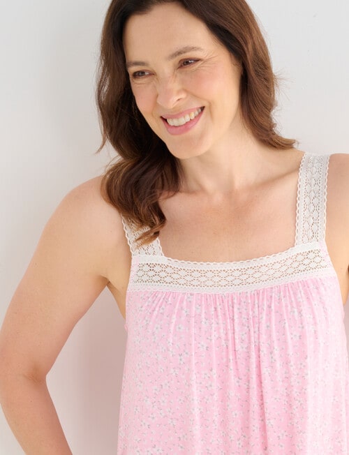 Ruby & Bloom Shelf Bra Nightie, Pink Print, 10-26 product photo View 04 L