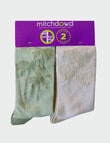 Mitch Dowd Stripe Palm Bamboo Crew Socks, 2-Pack, Green & Beige product photo View 02 S