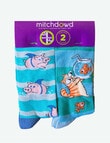Mitch Dowd Pig Cat Bamboo Crew Sock, 2-Pack, Assorted product photo View 02 S
