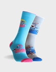 Mitch Dowd Summer Fun Cotton Crew Socks, 2-Pack, Blue product photo