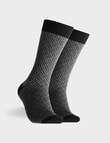 Mitch Dowd Basketweave Textured Cotton Crew Socks, Blue & Grey product photo