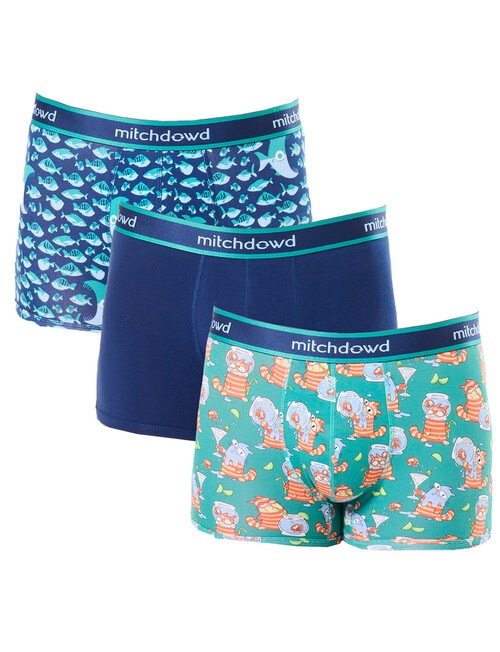 Mitch Dowd Cotton Trunk, 3-Pack, Fish Bowl product photo