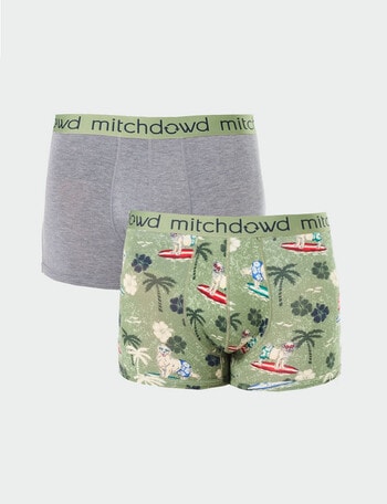 Mitch Dowd Surf Pups Bamboo Trunk, 2-Pack, Assorted, Green product photo