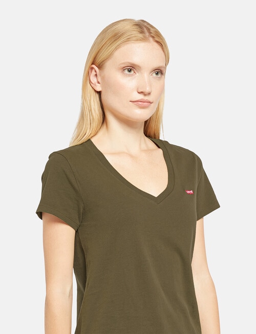 Levis Perfect V Neck Tee, Olive Night product photo View 03 L