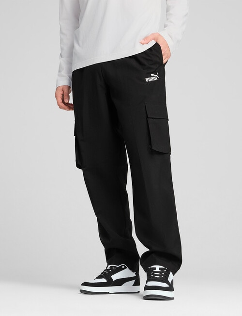 Puma Essential No.1 Logo Woven Cargo Pant, Black product photo View 03 L