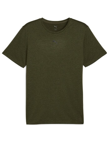 Puma Essentials TAD Heather Cat Tee, Dark Olive Heather product photo