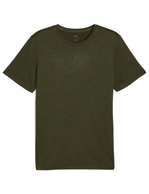 Puma Essentials TAD Heather Cat Tee, Dark Olive Heather product photo