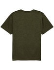 Puma Essentials TAD Heather Cat Tee, Dark Olive Heather product photo View 02 S