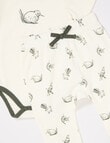 Teeny Weeny NZ Kiwi Bird Bodysuit & Pant Set, 2-Piece, White & Green product photo View 02 S