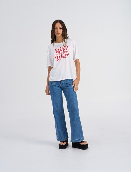 ONLY Collie Print Box Tee, Wild White product photo View 03 L