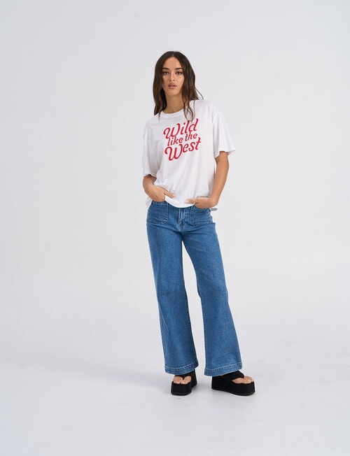 ONLY Collie Print Box Tee, Wild White product photo View 04 L