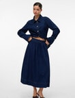 Vero Moda Maiken 7/8 Denim Midi Skirt, Dark Blue product photo View 03 S