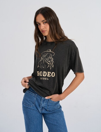 ONLY Collie Print Box Tee, Rodeo Black product photo