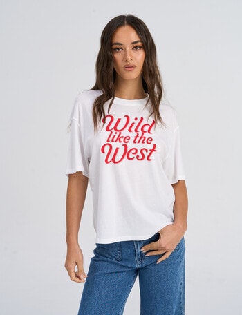 ONLY Collie Print Box Tee, Wild White product photo