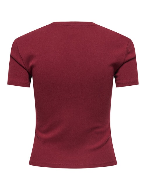 ONLY Kira O-Neck Tee, Georgetown Burgundy product photo View 02 L