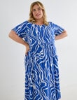 Studio Curve Oversize Pocket Dress, Blue Swirl product photo