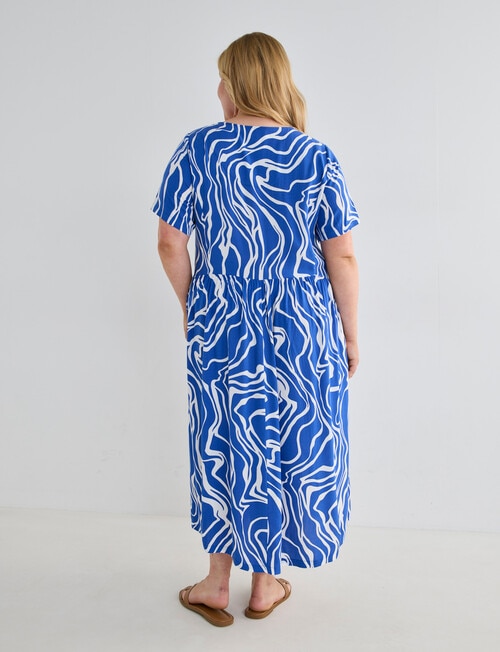 Studio Curve Oversize Pocket Dress, Blue Swirl product photo View 02 L