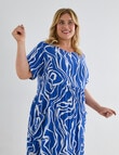 Studio Curve Oversize Pocket Dress, Blue Swirl product photo View 06 S