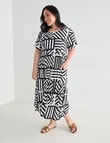 Studio Curve Abstract Stripe Oversize Pocket Dress, Black product photo View 03 S