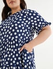 Studio Curve Spot Button Back Dress, Navy product photo View 04 S
