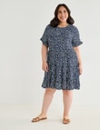 Studio Curve Ditsy Floral Button Back Dress, Navy product photo View 03 S