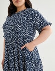 Studio Curve Ditsy Floral Button Back Dress, Navy product photo View 04 S