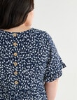 Studio Curve Ditsy Floral Button Back Dress, Navy product photo View 05 S