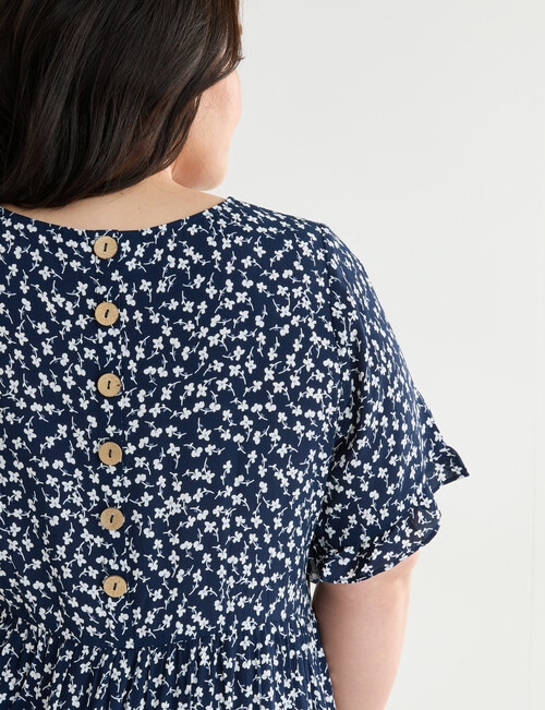 Studio Curve Ditsy Floral Button Back Dress, Navy product photo View 05 L