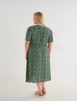 Studio Curve Ditsy Lemon Print Tea Dress, Navy product photo View 02 S
