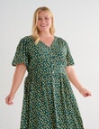 Studio Curve Ditsy Lemon Print Tea Dress, Navy product photo View 03 S